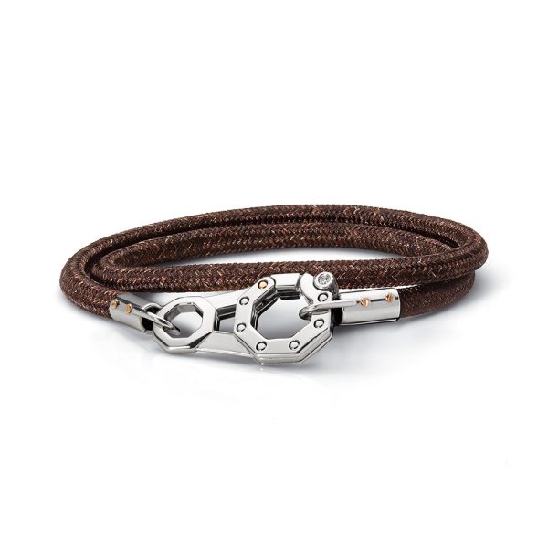 Brown rope bracelet with diamonds Baraka jewellery boutique Pfaeffikon SZ